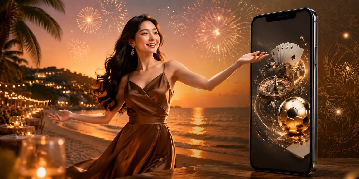 Người dùng nhận thưởng casino trên điện thoại tại Phú Quốc buổi tối